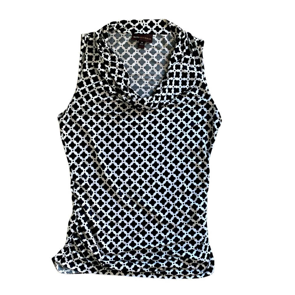 Dana Buchman Sleeveless Black & White Blouse